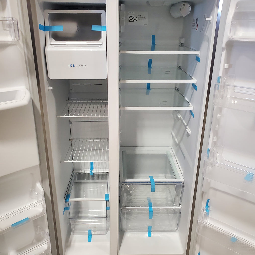 Frigidaire 25.6 cu. ft. ENERGY STAR Side by Side Refrigerator with Exterior Water and Ice Dispenser in Stainless Steel 3SD843 - FRSS2623AS - Scratch & Dent (Minor)