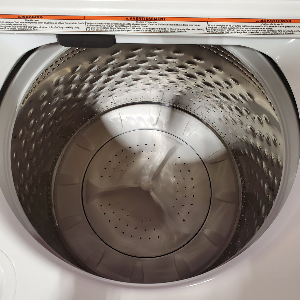 Whirlpool 4.6 Cu. Ft. Top Load Impeller Washer with Built-in Faucet WTW5020SW  - Scratch & Dent (Minor) and Whirlpool 7.0 cu. ft. Electric Dryer with Hamper Door 16091 - WED5010LW - Scratch & Dent (Minor)