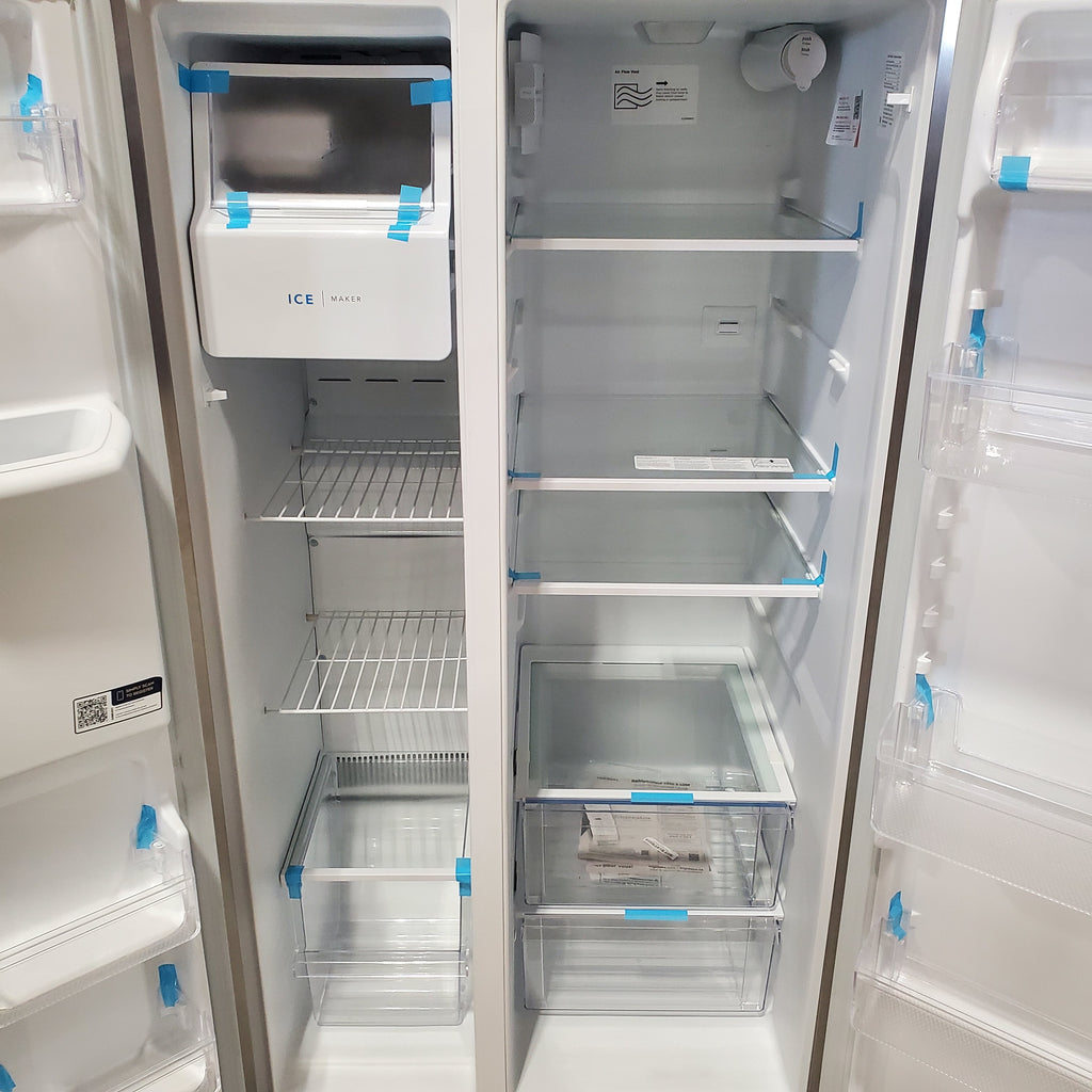 Frigidaire 25.6 cu. ft. ENERGY STAR Side by Side Refrigerator with Exterior Water and Ice Dispenser in Stainless Steel 3SD940 - FRSS2623AS - Scratch & Dent (Minor)