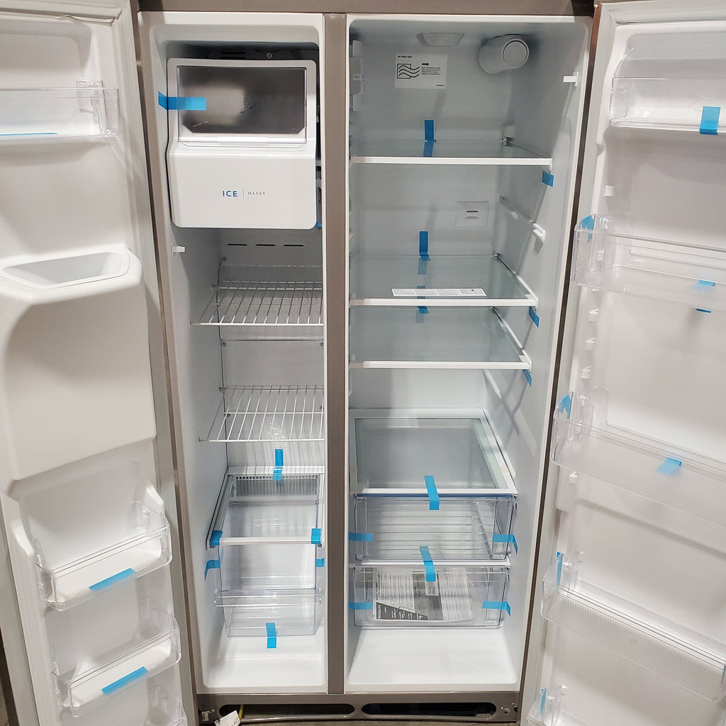 Frigidaire 25.6 cu. ft. ENERGY STAR Side by Side Refrigerator with Exterior Water and Ice Dispenser in Stainless Steel 3SD1078 - FRSS2623AS - Scratch & Dent (Minor)