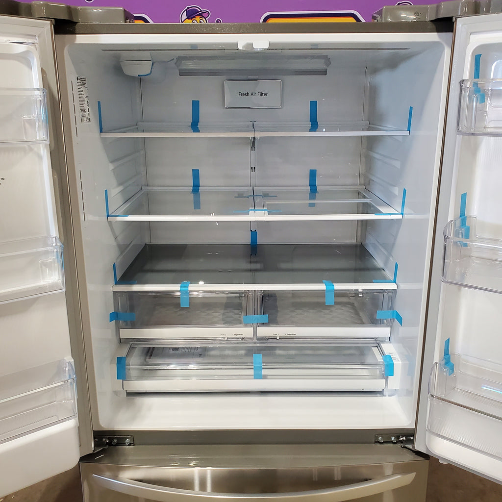 LG 27.8-cu ft 4-Door French Door Refrigerator with Dual Ice Maker in Fingerprint Resistant Steel 3SD777 - LRMXS2806S - Scratch & Dent (Minor)