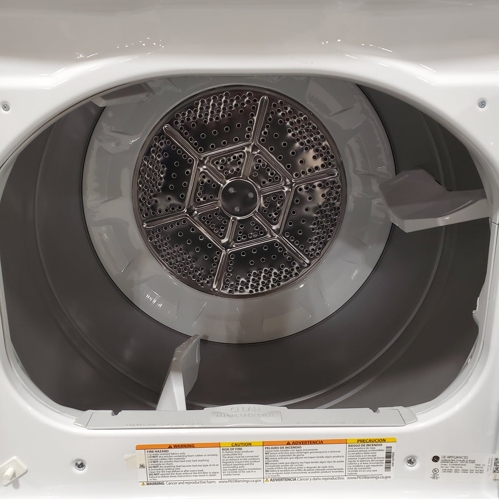GE® 4.5 cu. ft. Capacity Washer with Stainless Steel Basket GTW485ASWWB - Scratch & Dent (Major) and GE® 7.2 cu. ft. Capacity Electric Dryer with Up To 120 ft. Venting and Extended Tumble 16131 - GTD48EASWWB - Scratch & Dent (Minor)