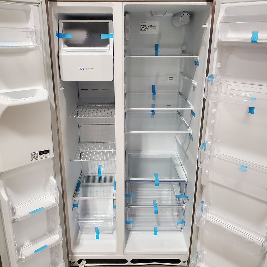 Frigidaire 25.6 cu. ft. ENERGY STAR Side by Side Refrigerator with Exterior Water and Ice Dispenser in Stainless Steel 3SD1052 - FRSS2623AS - Scratch & Dent (Moderate)