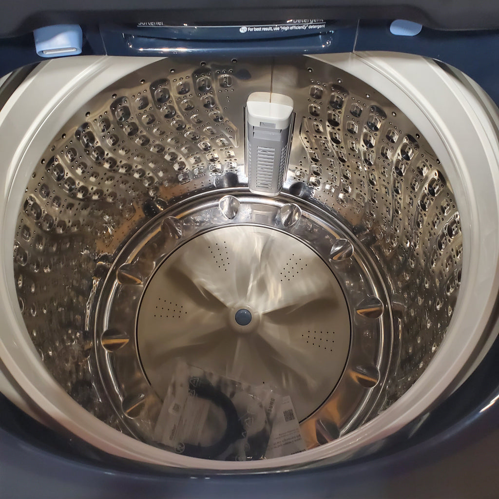 Samsung Brushed Navy Blue 5.4 cu. ft. Smart Top Load Washer with Pet Care Solution and Super Speed Wash 5SD228 - WA54CG7150AD - Scratch & Dent (Minor)
