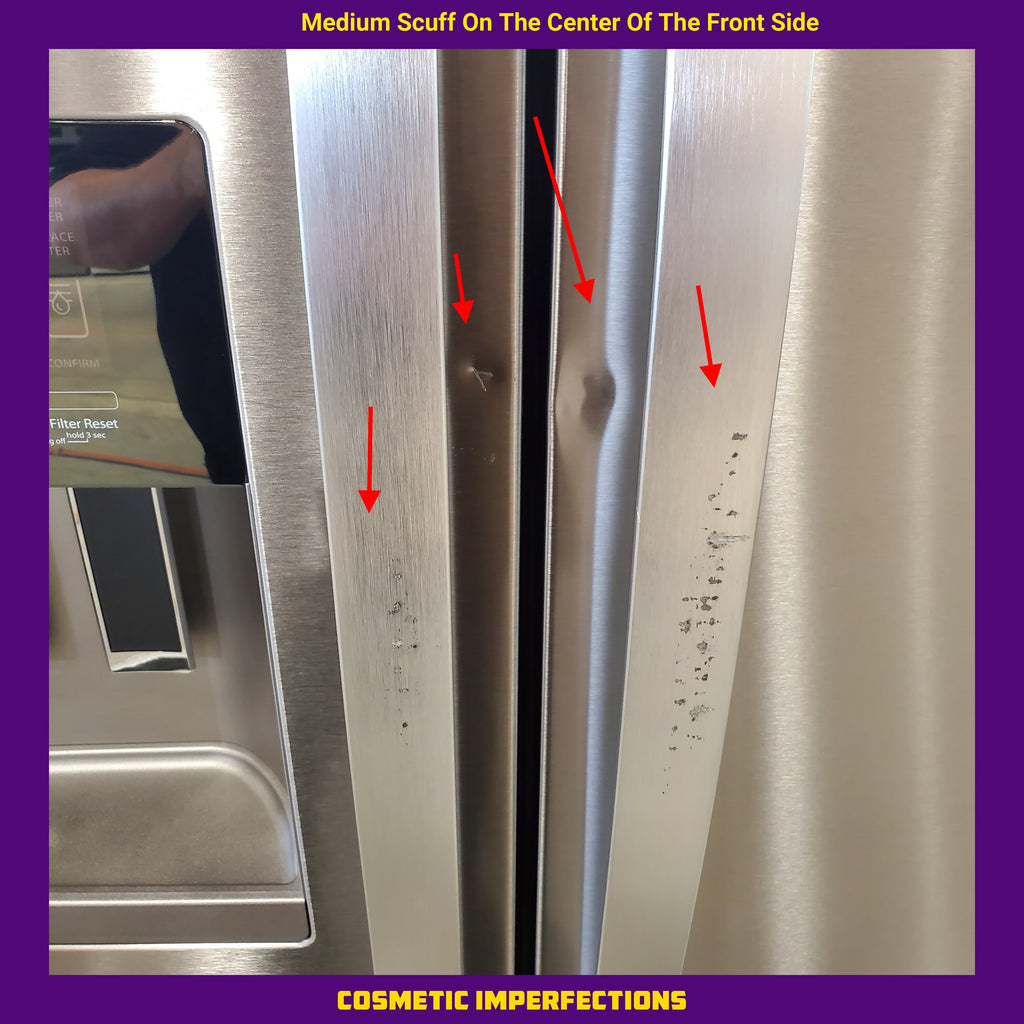 Pictures of Whirlpool 36 in. 24.7 cu. ft. Standard Depth French Door Refrigerator in Fingerprint Resistant Stainless Steel WRFF3436RZ- Scratch & Dent (Moderate) - Neu Appliance Outlet - Discount Appliance Outlet in Austin, Tx
