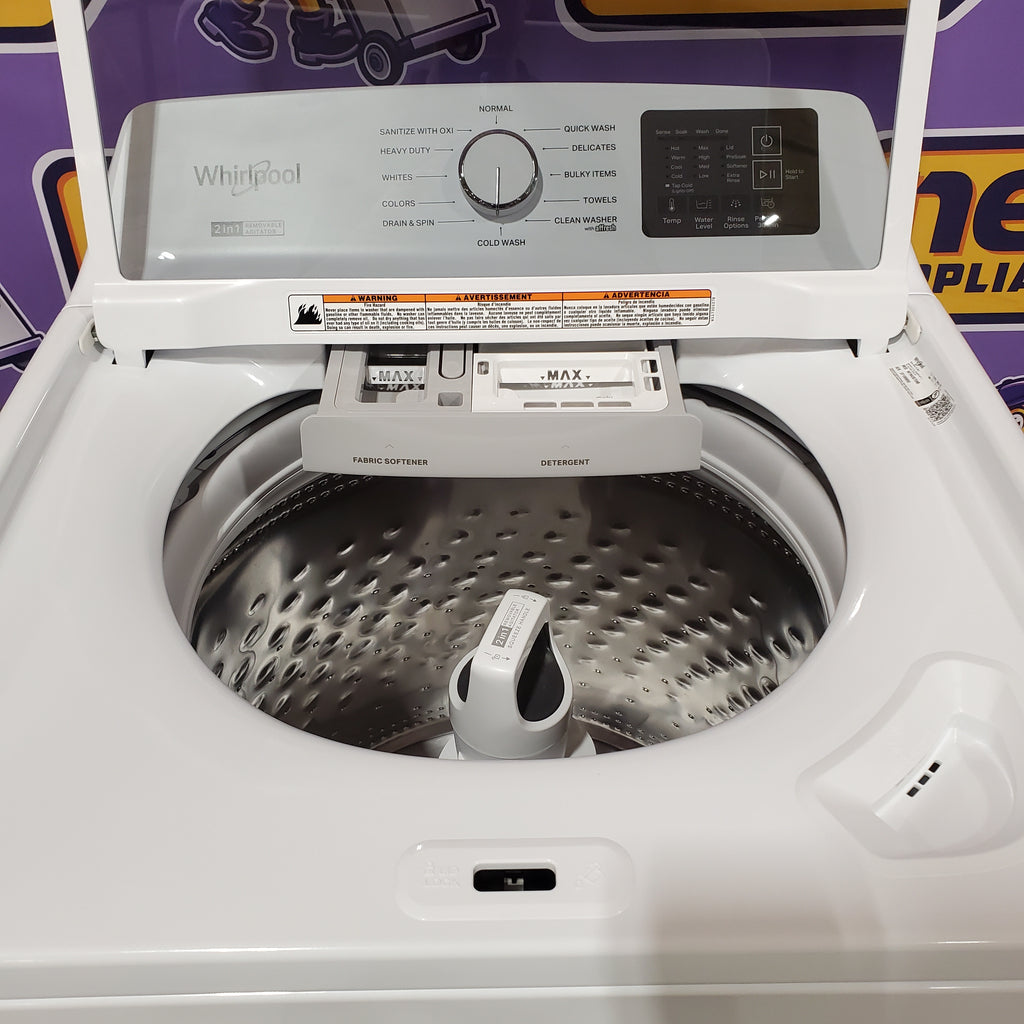 Whirlpool® 4.2-4.3 Cu. Ft. Top Load Washer with 2-in-1 Removable Agitator and Soft Close Glass Lid 22221434 - WTW4307SW - Scratch & Dent (Minor)