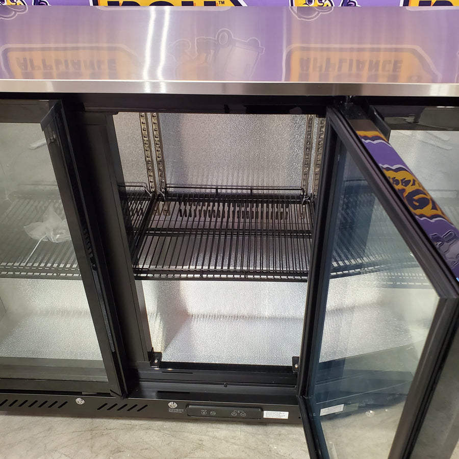 Bodega Cooler 12 Cu.Ft Display Bar Beverage Fridge With 3 Glass Doors and Wheels SA327 - BTC-320FC - Open Box