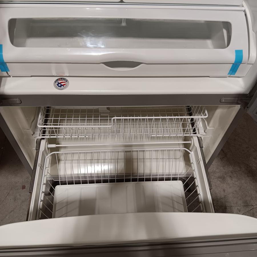 Maytag 25.2-cu ft French Door Refrigerator with Ice Maker in Fingerprint Resistant Stainless Steel MFF2558FEZ - Scratch & Dent (Moderate)
