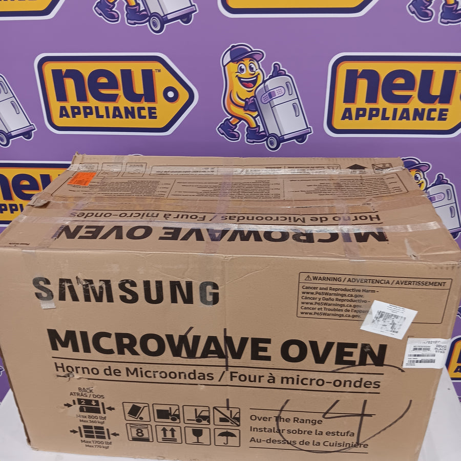 Samsung Bespoke 1.7-cu ft Over-the-Range Microwave in Fingerprint Resistant Black Stainless Steel ME17R7021EG - New in Box
