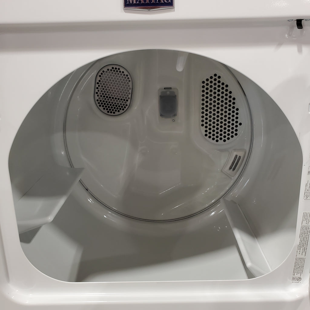 Pictures of Maytag Top Load 4.8 cu ft Washer with Deep Fill and Slow-Close Glass Lid MVW6200KW - Scratch & Dent (Moderate) and Maytag 7.0 cu. ft Top Load Gas Dryer with Moisture Sensing 16219 - MGD6200KW - Scratch and Dent (Minor) - Neu Appliance Outlet - Discount Appliance Outlet in Austin, Tx
