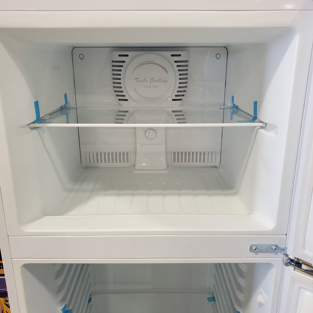 Pictures of Galanz 24 in. 10 cu. ft. Retro Top Freezer Refrigerator, Energy Star and Frost Free in Milkshake White GLR10TWEEFR - Scratch & Dent (Moderate) - Neu Appliance Outlet - Discount Appliance Outlet in Austin, Tx