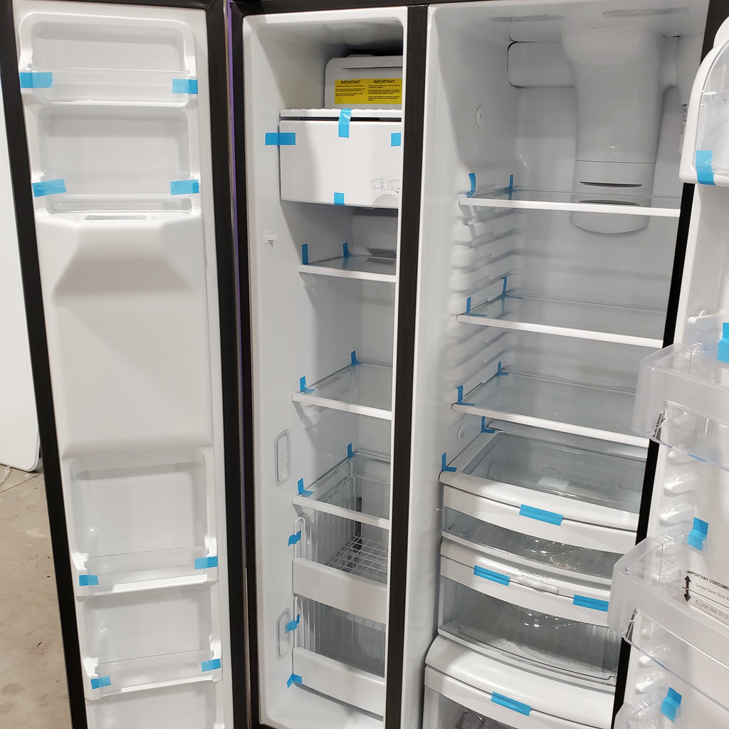 Pictures of GE 21.8 Cu. Ft. Counter-Depth Fingerprint Resistant Side-By-Side Refrigerator GZS221YN - New in Box - Neu Appliance Outlet - Discount Appliance Outlet in Austin, Tx