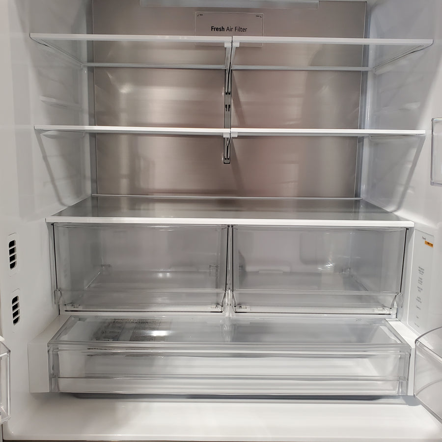 LG 26 cu ft ENERGY STAR Counter-Depth Smart French Door Refrigerator in Fingerprint Resistant Stainless Steel with Dual Ice Maker 22132SD141 - LRFXC2606S - Scratch & Dent (Moderate)