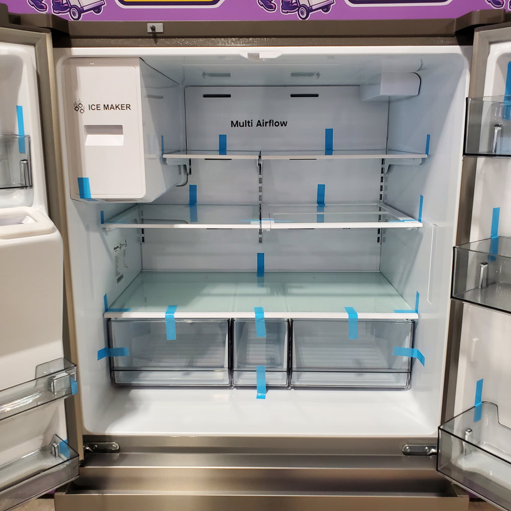 Hisense PureFlat 25.6-cu ft 4-Door Smart French Door ENERGY STAR Refrigerator in Stainless Steel with Ice Maker, Water and Ice Dispenser 3SD740 - HRM260N6TSE - Open Box