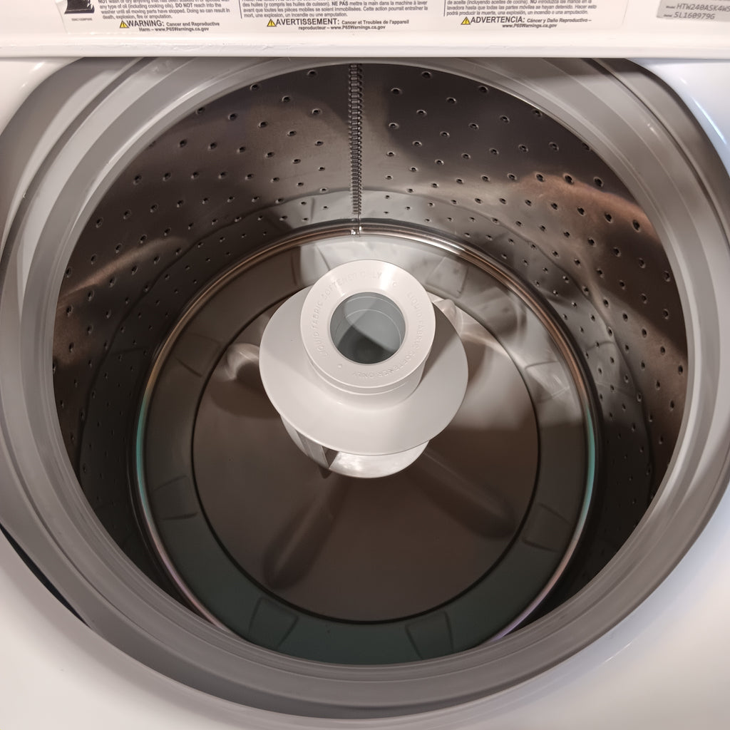 Pictures of Hotpoint White Top Load 3.8 Cu. Ft. Washer with Stainless Steel Basket and Heavy Duty Agitator HTW240ASKWS - Certified Refurbished - Neu Appliance Outlet - Discount Appliance Outlet in Austin, Tx