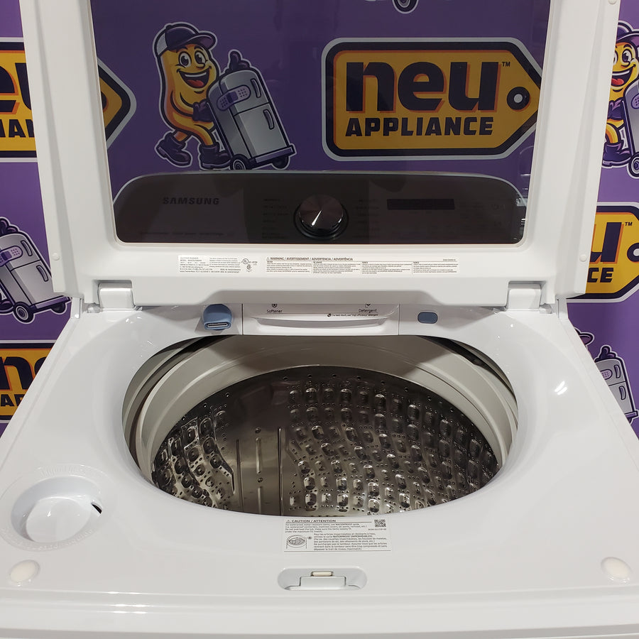 Samsung 5.2 cu. ft. Large Capacity Smart Top Load Washer with Super Speed Wash in White 22131SD80 - WA52DG5500AW - Open Box