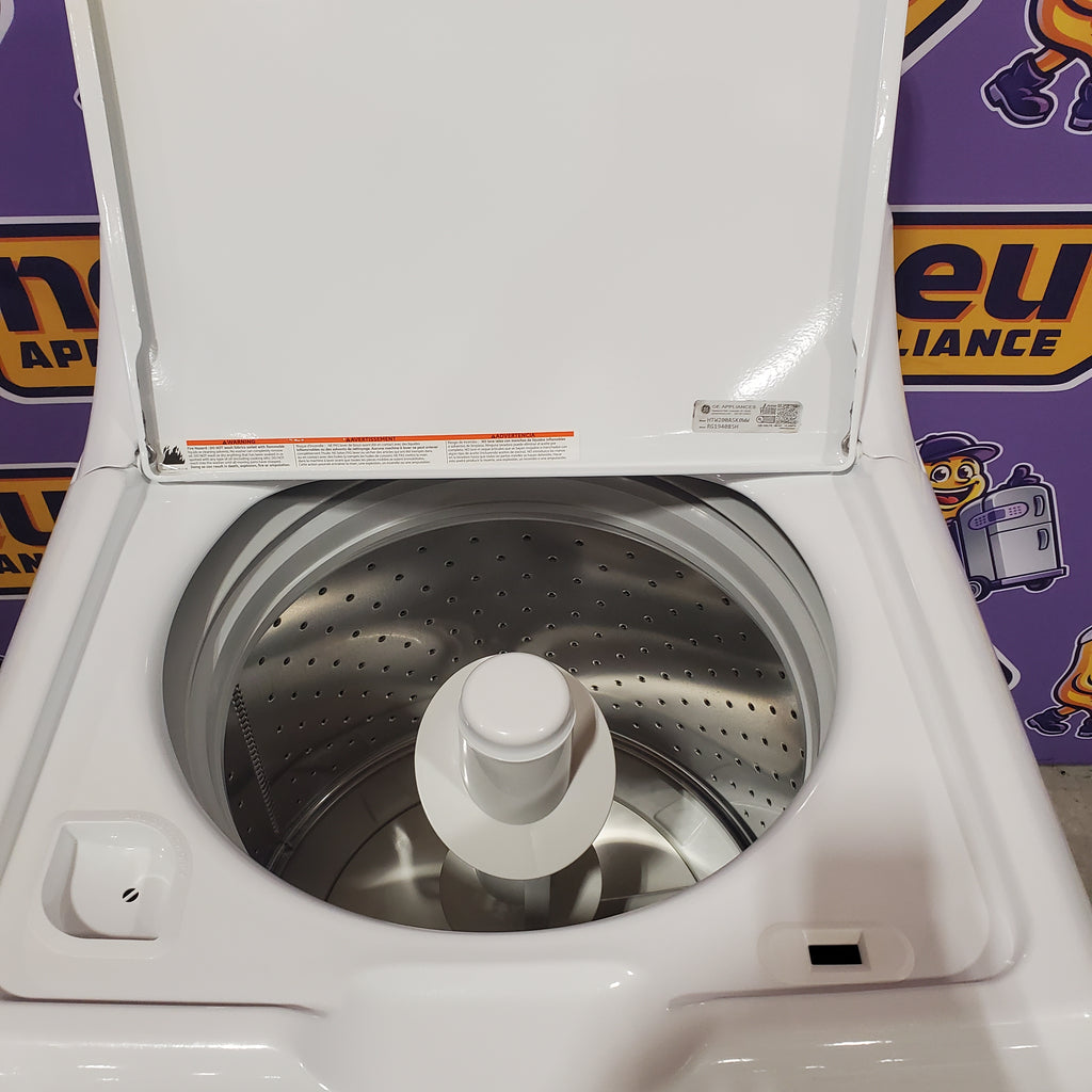 Hotpoint White Top Load 3.8 Cu. Ft. Washer with Stainless Steel Wash Basket 1CR05172 - HTW200ASKWW - Certified Refurbished