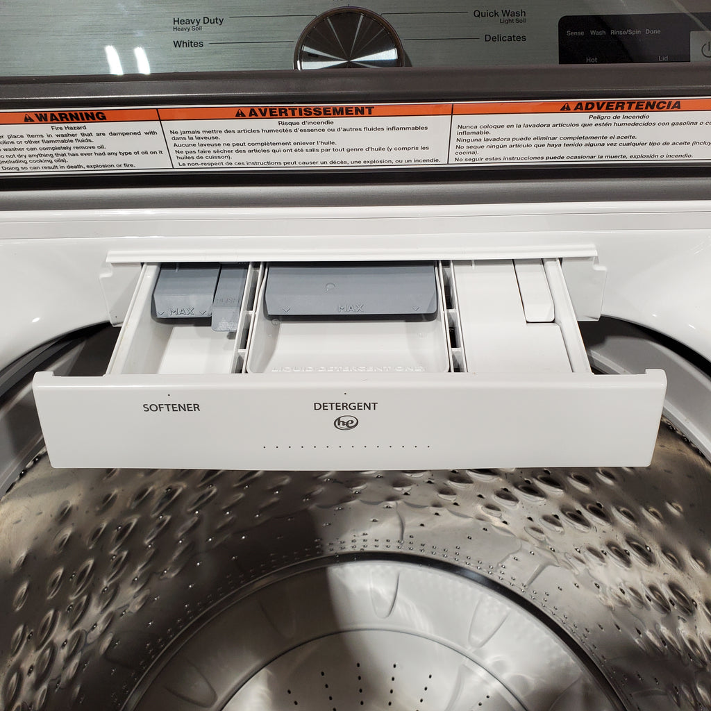 Pictures of Maytag Top Load 4.8 cu ft Washer with Deep Fill and Slow-Close Glass Lid MVW6200KW - Scratch & Dent (Minor) and Maytag 7.0 cu ft Electric Dryer with Moisture Sensing and Quick Dry Cycle 16159 - MED6200KW - Scratch & Dent (Minor) - Neu Appliance Outlet - Discount Appliance Outlet in Austin, Tx