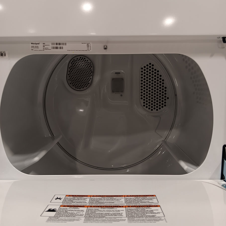 Whirlpool 3.5 cu. ft. High Efficiency Top Load Washing Machine with Deep Water Wash WTW4816FW - Scratch & Dent (Minor) and Whirlpool White Electric 7.0 Cu. Ft. Dryer with Auto Dry 16217 - WED4950HW - Scratch & Dent (Moderate)