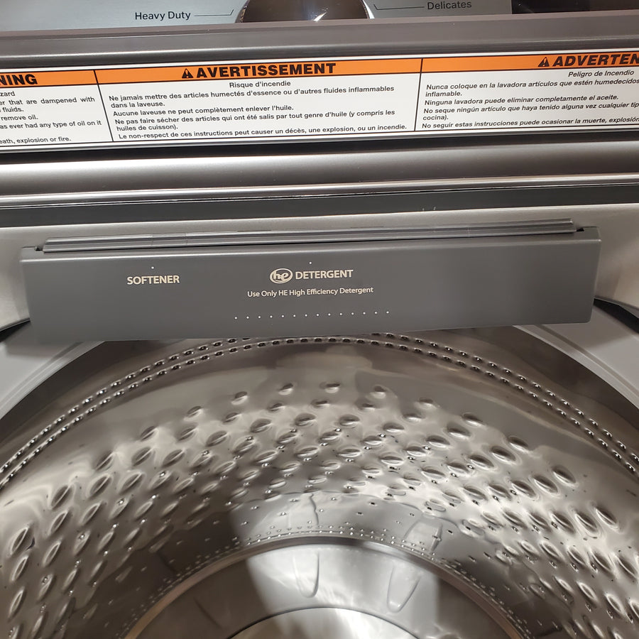 Maytag 5.3 cu. ft. Top Load Washer in Classic Silver with Impeller, Extra Power Option and Smart Appliance 22136SD266 - MTW6200RR - Scratch & Dent (Moderate)