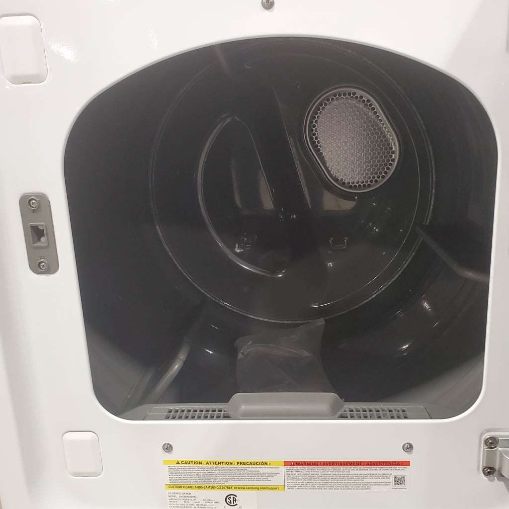 Pictures of 5.2 cu. ft. Samsung Large Capacity Smart Top Load Washer with Super Speed Wash in White and 7.4-cu ft Electric Dryer (White) - New in Box Washing Machine with Scratch and Dent Dryer - Neu Appliance Outlet - Discount Appliance Outlet in Austin, Tx