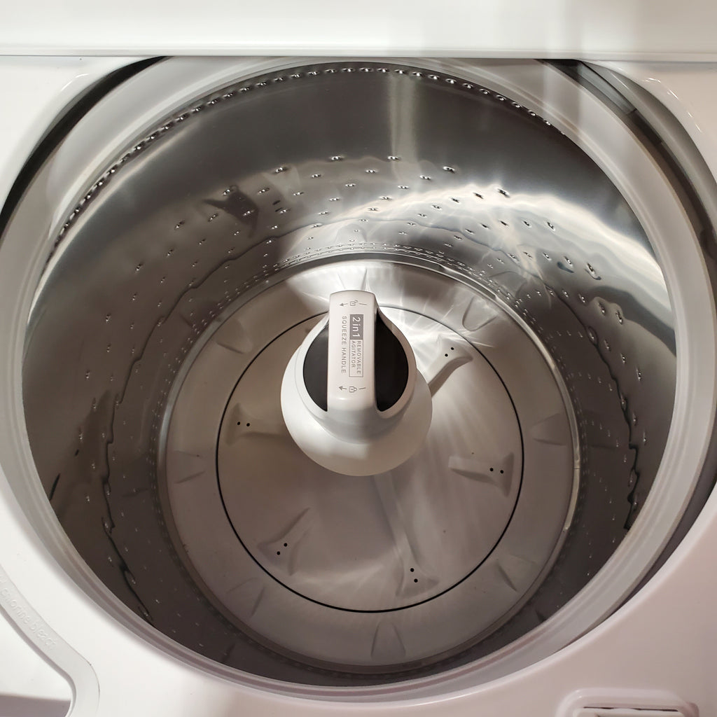 Whirlpool 3.8–3.9 Cu. Ft.  Top Load Washer with  2 in 1 Removable Agitator and Soil Level Selection WTW4957PW - Open Box and Whirlpool 7-cu ft Vented Electric Dryer 16049 - WGD4815EW - Scratch & Dent (Minor)