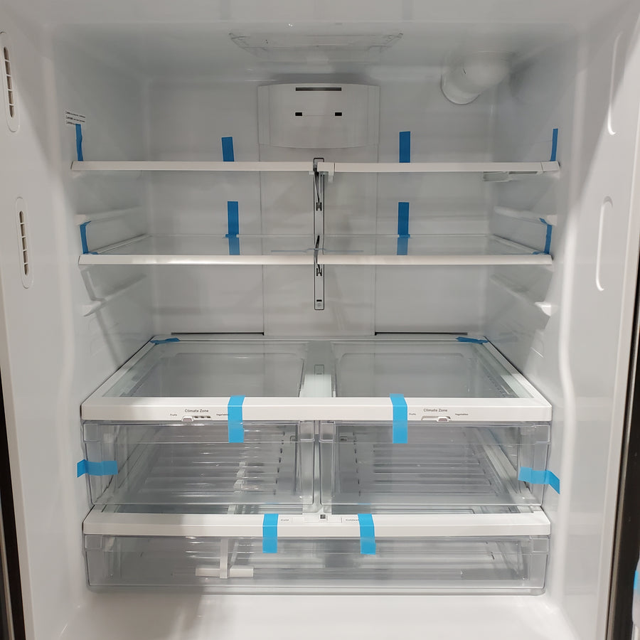 GE Energy Star 3 Door French Door 27.7 Cu. Ft. Refrigerator with TwinChill Evaporators in Fingerprint Resistant Stainless Steel GFE28GYNFS - Scratch & Dent (Major)