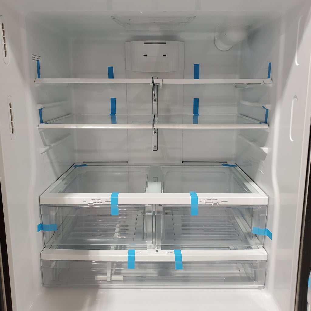 Pictures of GE Energy Star 3 Door French Door 27.7 Cu. Ft. Refrigerator with TwinChill Evaporators in Fingerprint Resistant Stainless Steel 31134SD217 - GFE28GYNFS - Scratch & Dent (Major) - Neu Appliance Outlet - Discount Appliance Outlet in Austin, Tx