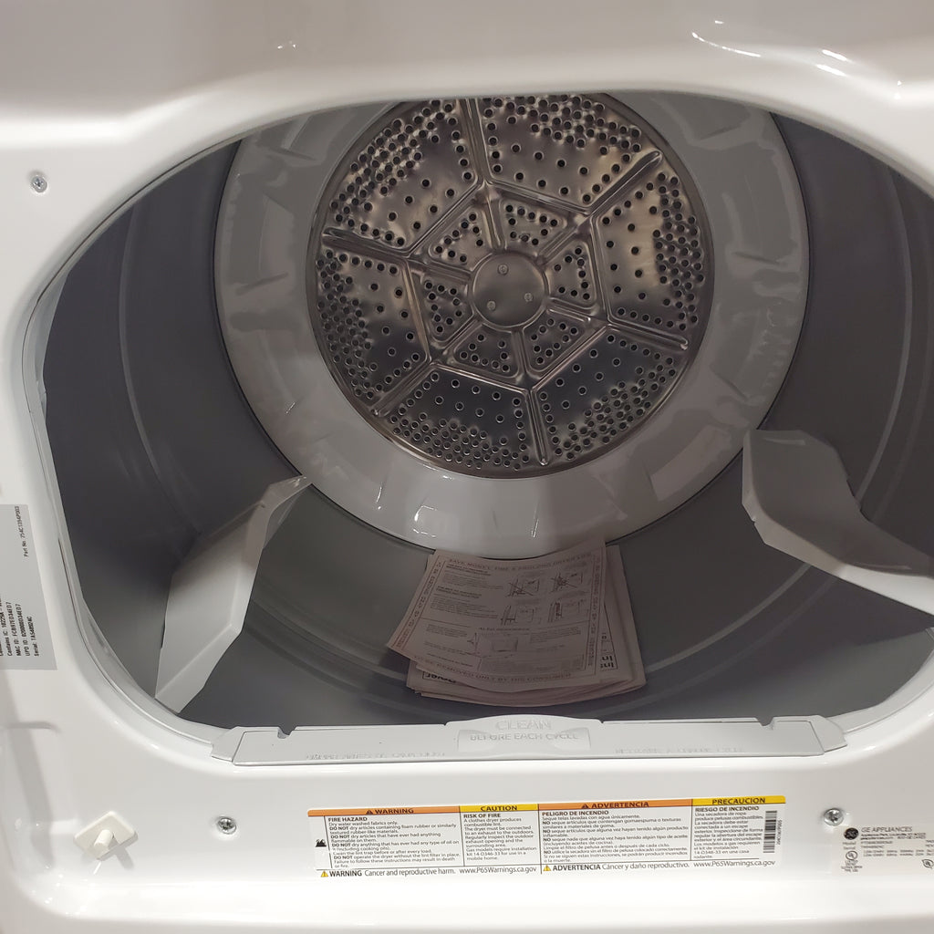 GE Profile 5.0 cu. ft. High-Efficiency Smart Top Load Washer in White with Microban Technology PTW600BSRWS - Scratch & Dent (Minor) and GE Profile 7.4 cu. ft. Capacity Electric Dryer with Sanitize Cycle and Sensor Dry 16052 - PTD60EBSRWS - New in Box