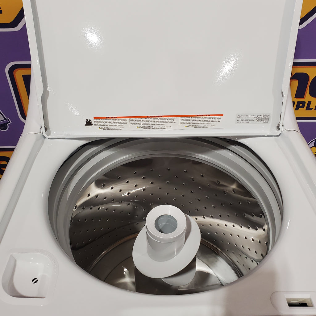 Hotpoint® 4.0 cu. ft. Capacity Washer with Cold Plus and Water Level Control HTW265ASWWW - Scratch & Dent (Minor) and Hotpoint 6.2 cu. ft. Capacity Electric Dryer with Up To 120 ft. Venting and Shallow Depth 16180 - HTX26EASWWW - Scratch & Dent (Minor)
