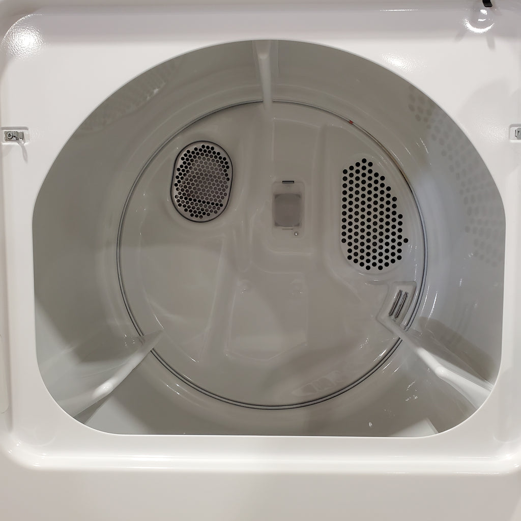 Pictures of Maytag Top Load 4.8 cu ft Washer with Deep Fill and Slow-Close Glass Lid MVW6200KW - Scratch & Dent (Minor) and Maytag 7.0 cu ft Electric Dryer with Moisture Sensing and Quick Dry Cycle 16231 - MED6200KW - Scratch & Dent (Moderate) - Neu Appliance Outlet - Discount Appliance Outlet in Austin, Tx