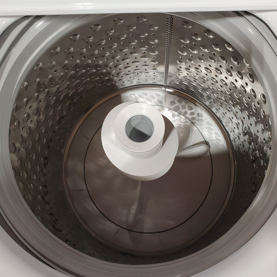 GE® 4.5 cu. ft. Capacity Washer with Stainless Steel Basket GTW485ASWWB - New in Box and GE® 7.2 cu. ft. Capacity Gas Dryer with Up To 120 ft. Venting and Extended Tumble 16205 - GTD48GASWWB - Scratch & Dent (Minor)