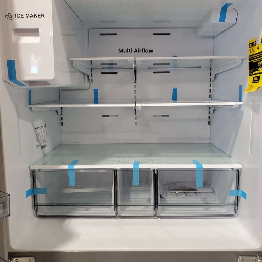 Hisense PureFlat 25.6-cu ft 4-Door Smart French Door ENERGY STAR Refrigerator in Stainless Steel with Ice Maker, Water and Ice Dispenser 22131SD95 - HRM260N6TSE - Scratch & Dent (Minor)