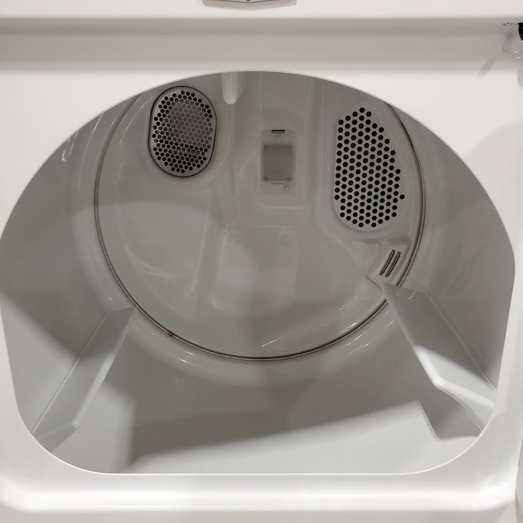 Pictures of Maytag Top Load 4.8 cu ft Washer with Deep Fill and Slow-Close Glass Lid MVW6200KW - Scratch & Dent (Minor) and Maytag 7.0 cu ft Electric Dryer with Moisture Sensing and Quick Dry Cycle 16203 - MED6200KW - Scratch & Dent (Minor) - Neu Appliance Outlet - Discount Appliance Outlet in Austin, Tx