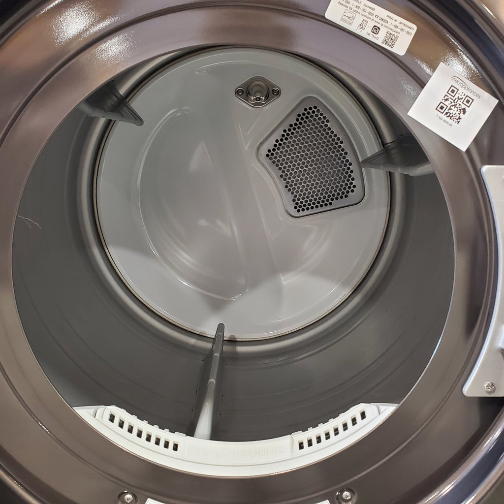Pictures of LG Black Steel 4.5 Cu. Ft. Front Load Washer with TurboWash360 WM4000HBA - New in Box and LG Black Steel Smart Wi-Fi Enabled Front Load Electric 7.4 Cu. Ft. Dryer with TurboSteam and Built-In Intelligence DLEX4000B - Open Box - Neu Appliance Outlet - Discount Appliance Outlet in Austin, Tx