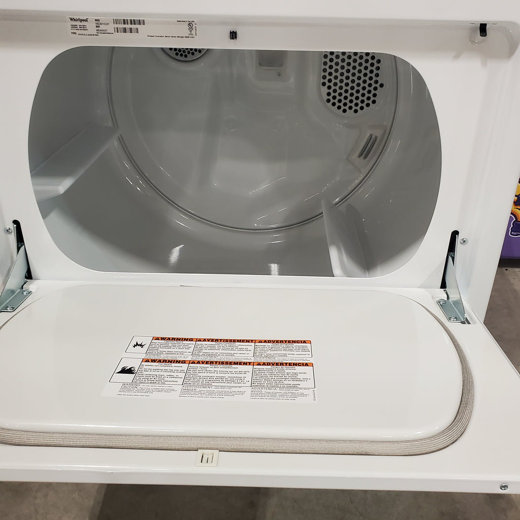 Whirlpool Top Load 4.7 Cu. Ft. Washer in White with 2-in-1 Removable Agitator WTW5057LW - Scratch & Dent - Minor and Whirlpool 7.0 cu. ft. Electric Dryer with Hamper Door 16107 - WED5010LW - Open Box