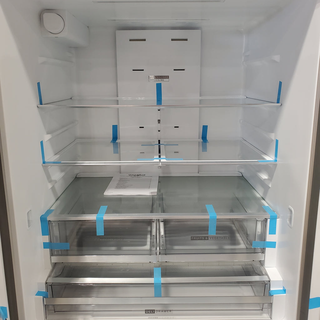 Pictures of Whirlpool French Door 31 Cu. Ft. Refrigerator with Total Coverage Cooling in Fingerprint Resistant Stainless Steel 22134SD225 - WRFF3136SZ - Scratch & Dent (Minor) - Neu Appliance Outlet - Discount Appliance Outlet in Austin, Tx