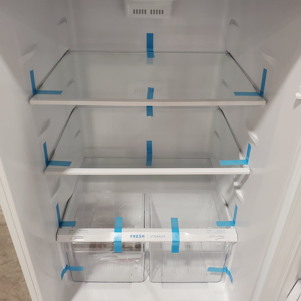 Pictures of Frigidaire Top Freezer 18 Cu. Ft. Capacity Refrigerator with Spacious Interior Storage and Bright LED Lighting in White FFHT1822UW - Scratch and Dent (Moderate) - Neu Appliance Outlet - Discount Appliance Outlet in Austin, Tx