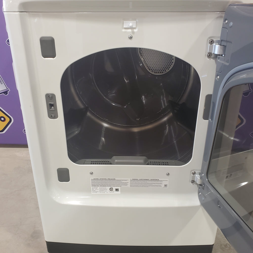 Pictures of 5.5 cu. ft. Samsung Extra-Large Capacity Smart Super Speed Ivory Top Load Washer (Scratch & Dent) - Minor and 7.4-cu ft Electric Steam Sanitize+ Dryer in Ivory (Scratch & Dent) - Minor - Neu Appliance Outlet - Discount Appliance Outlet in Austin, Tx