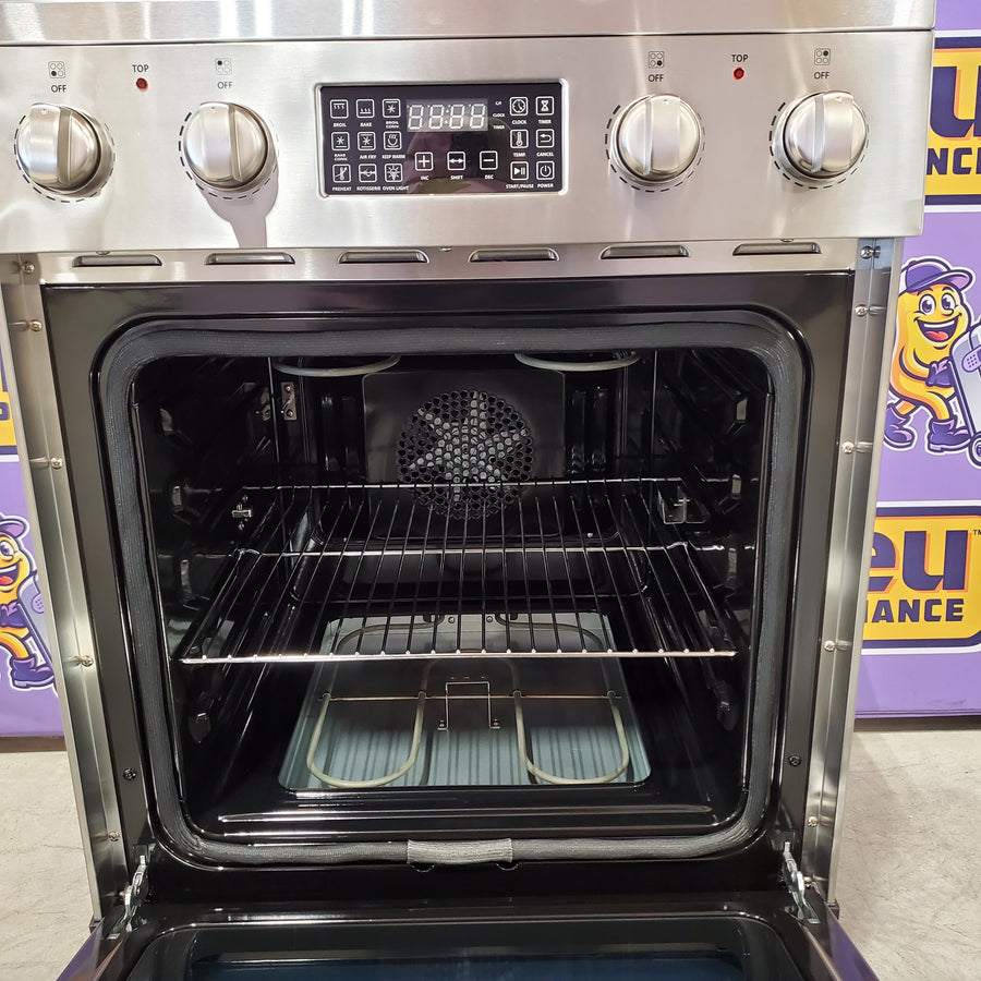 Lanbo 24 in. 4 Burner Elements Freestanding Electric Range in Stainless Steel with Air Fry, Rotisserie and True Convection 251315SD1156 - LBERT24RCSAA - Scratch & Dent (Minor)