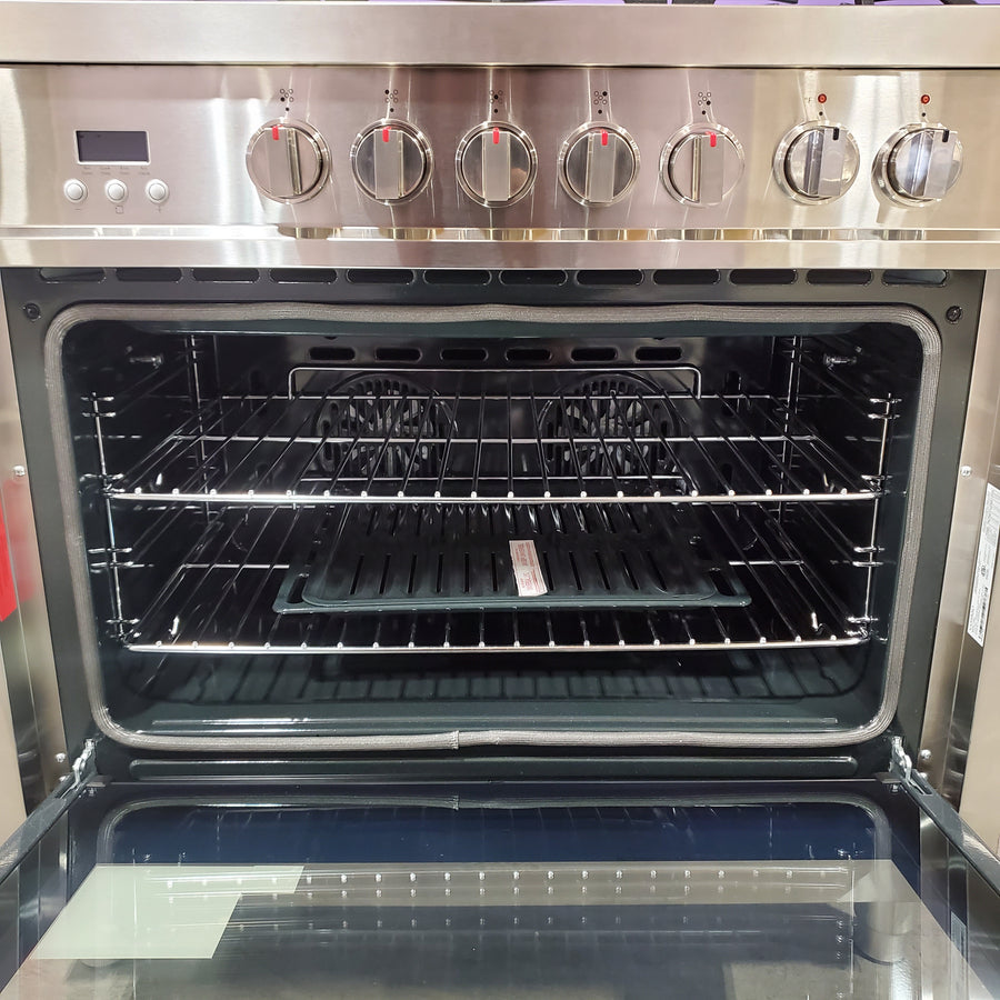 Cosmo 36-in Deep Recessed 5-Burner Convection Oven Freestanding Dual Fuel Range in Stainless Steel 22133SD173 - F965 - Scratch & Dent (Minor)