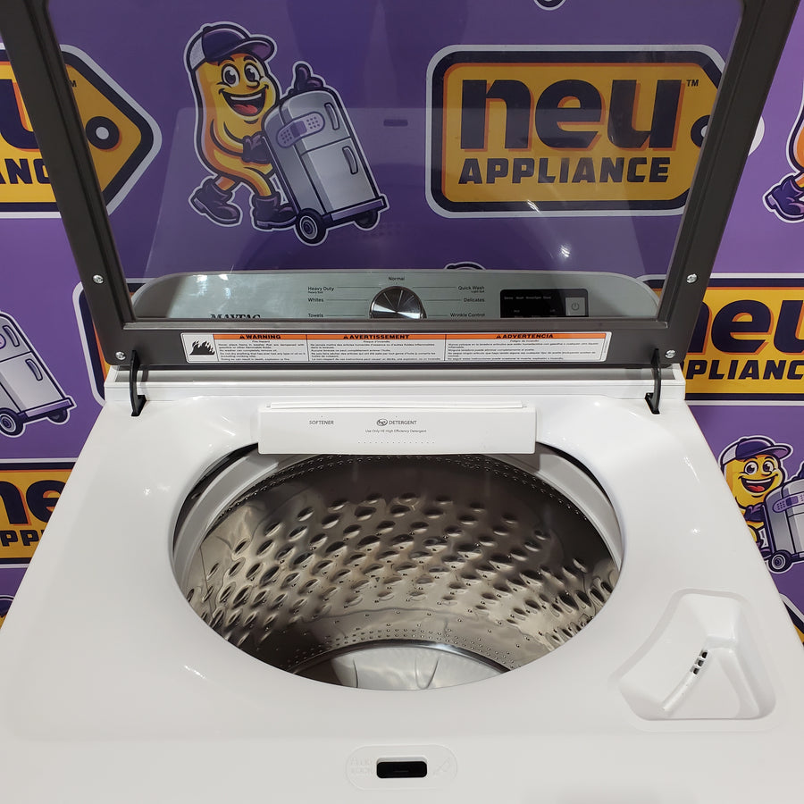 Maytag Top Load 4.8 cu ft Washer with Deep Fill and Slow-Close Glass Lid MVW6200KW - Scratch & Dent (Moderate) and Maytag 7.0 cu. ft Top Load Electric Dryer with Moisture Sensing 16227 - MGD6200KW - Scratch and Dent (Minor)