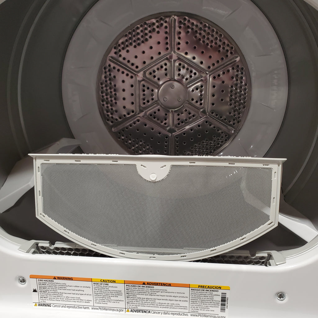 Pictures of GE White Electric 7.2 Cu. Ft. Capacity Dryer with Up to 120 Ft. Venting and Reversible Door 31135SD247 - GTD38EASWWS - Scratch & Dent (Moderate) - Neu Appliance Outlet - Discount Appliance Outlet in Austin, Tx