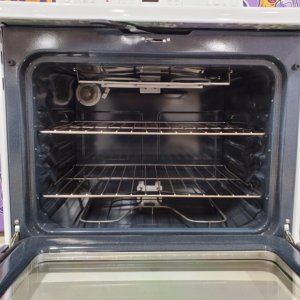 Pictures of GE 5.0 cu. ft. Freestanding 4 Heating Element Electric Range with Dual Element Baking in White 25CR195 - JB256DMWW - Scratch & Dent - Minor - Neu Appliance Outlet - Discount Appliance Outlet in Austin, Tx