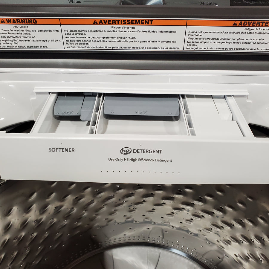 Maytag Top Load 4.8 cu ft Washer with Deep Fill and Slow-Close Glass Lid MVW6200KW - Scratch & Dent (Moderate) and Maytag 7.0 cu ft Gas Dryer with Moisture Sensing and Quick Dry Cycle 16175 - MED6200KW - Scratch & Dent (Minor)