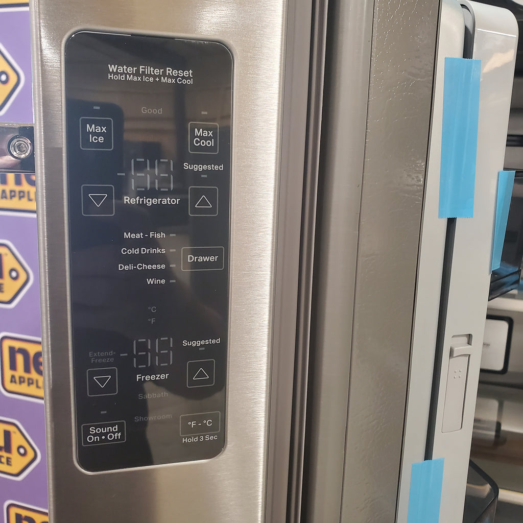 Pictures of KitchenAid 23.8 cu. ft. 36" Counter-Depth French Door Platinum Interior Refrigerator with PrintShield™ Finish KRFC704FPS - Scratch and Dent (Minor) - Neu Appliance Outlet - Discount Appliance Outlet in Austin, Tx