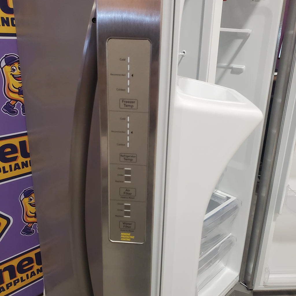 Frigidaire 22 Cu. Ft. Counter-Depth Side-by-Side Refrigerator in Stainless Steel 20131SD194 - FRSC2333AS - Scratch & Dent (Moderate)