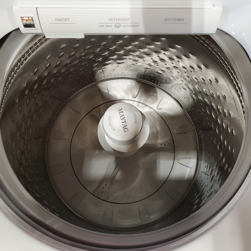 Pictures of Maytag Smart Top Load 5.2 Cu. Ft. Washer with Extra Power Button in White MVW7230HW - Scratch & Dent - Minor - Neu Appliance Outlet - Discount Appliance Outlet in Austin, Tx