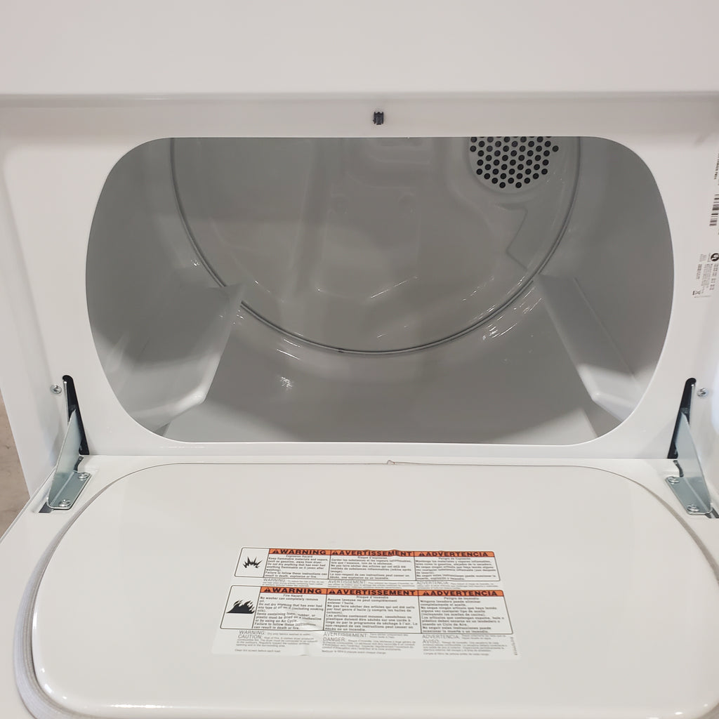 Pictures of Maytag Top Load 3.8 cu. ft. Washer with Deep Fill and Quick Wash Cycle MVW4005SW and Top Load Electric Wrinkle Prevent 7.0 cu. ft. Dryer with Auto Dry MED4005SW - Scratch & Dent - (Minor) - Neu Appliance Outlet - Discount Appliance Outlet in Austin, Tx