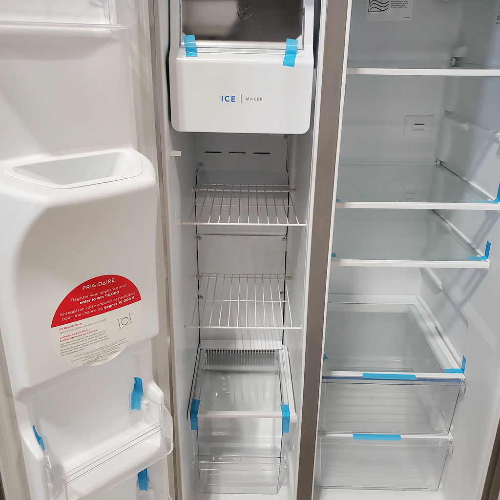 Pictures of Frigidaire 25.6 cu. ft. ENERGY STAR Side by Side Refrigerator with Exterior Water and Ice Dispenser in Stainless Steel FRSS2623AS - Scratch & Dent (Minor) - Neu Appliance Outlet - Discount Appliance Outlet in Austin, Tx